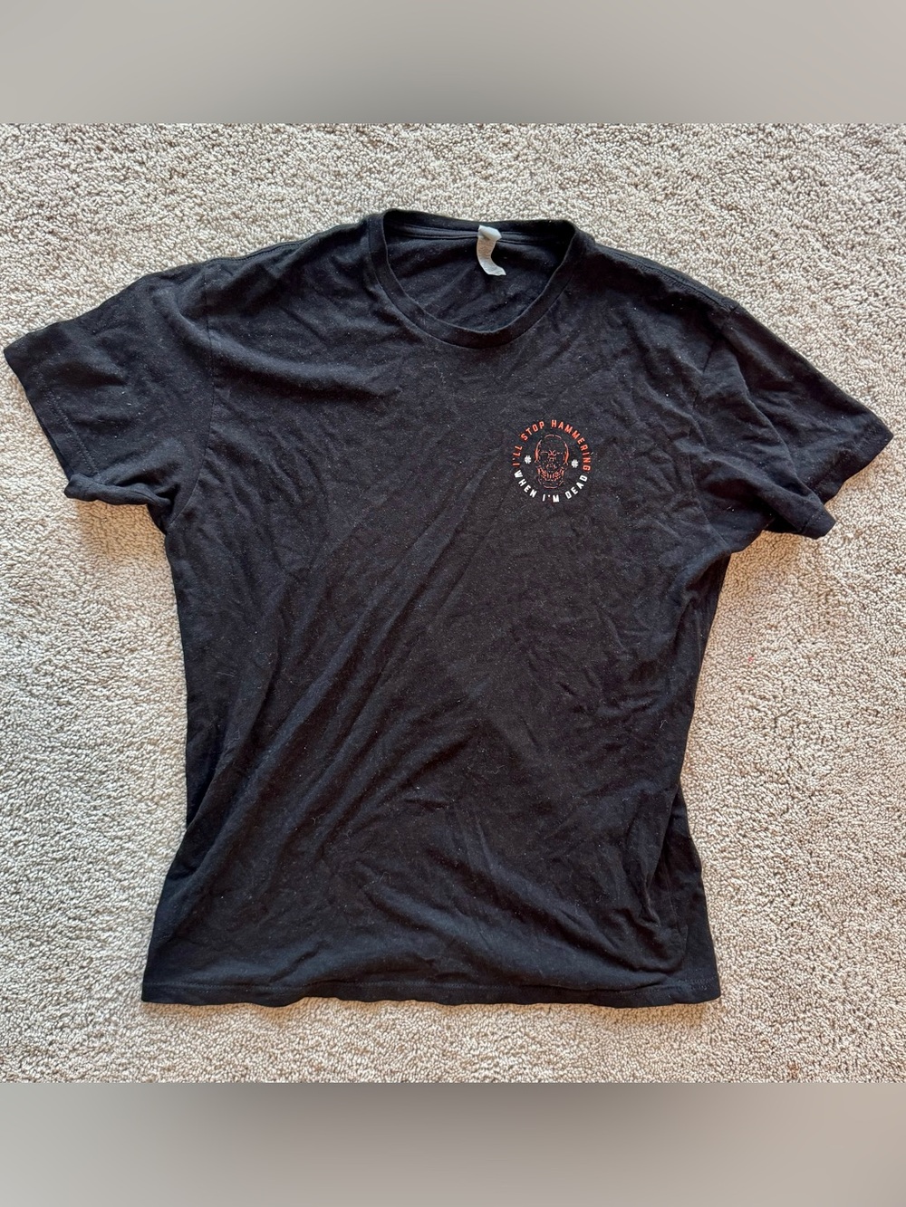 Cameron Hanes Keep Hammering Men’s Lg Cotton Black Short Sleeve Tshirt. Used
